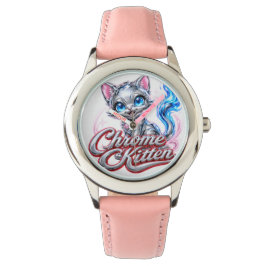 Chrome Kitten Style Diva Flickor Ur Armbandsur