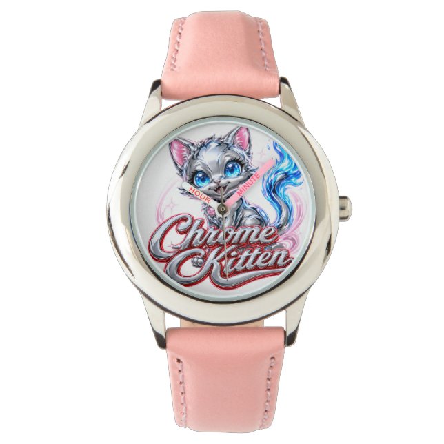 Chrome Kitten Style Diva Flickor Ur Armbandsur (Framsida)