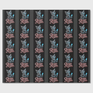Chrome Kitten Svart Inpackningspapper Presentpapper