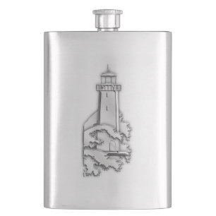 Chrome Lighthouse Nautical Print Fickplunta