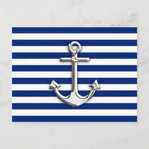Chrome like Anchor Design på Navy Rand Vykort