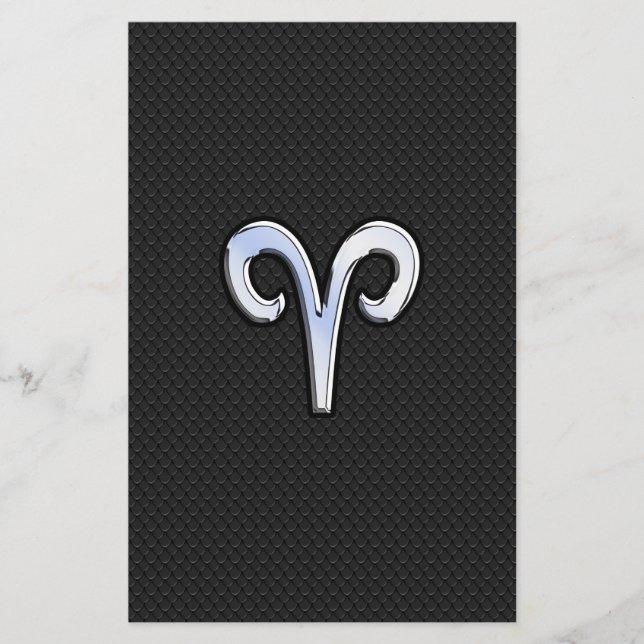 Chrome like Aries Zodiac-tecken Brevpapper (Framsida)