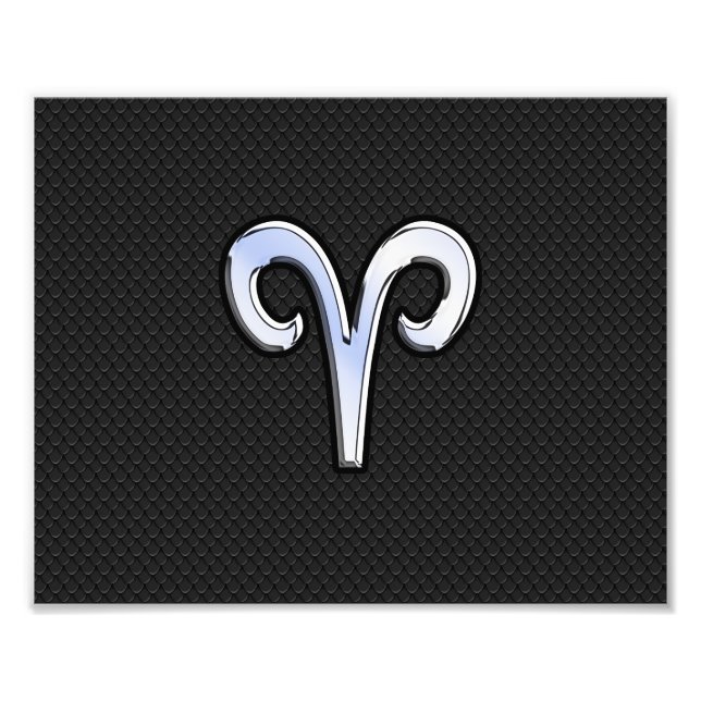 Chrome like Aries Zodiac-tecken Fototryck (Framsidan)