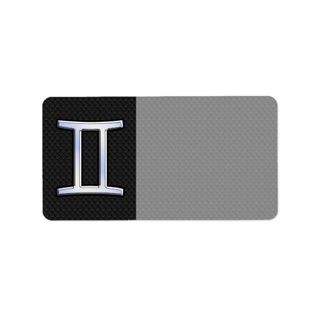 Chrome like Gemini Zodiac-tecken Adressetikett (Framsidan)