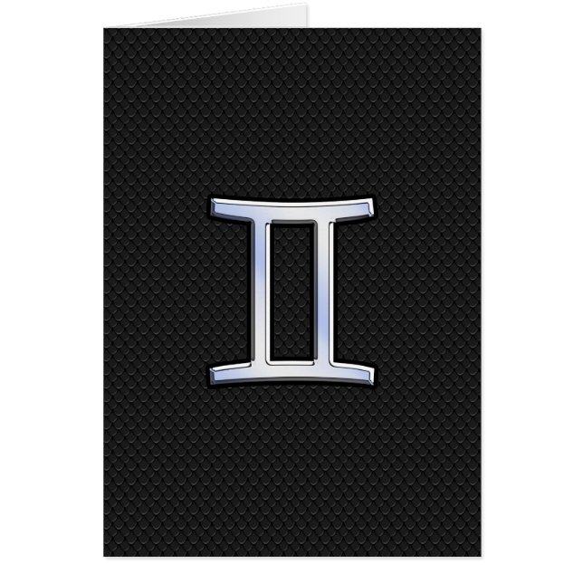 Chrome like Gemini Zodiac-tecken Hälsningskort (Framsidan)