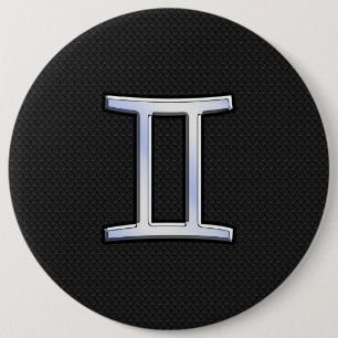 Chrome like Gemini Zodiac-tecken Knapp