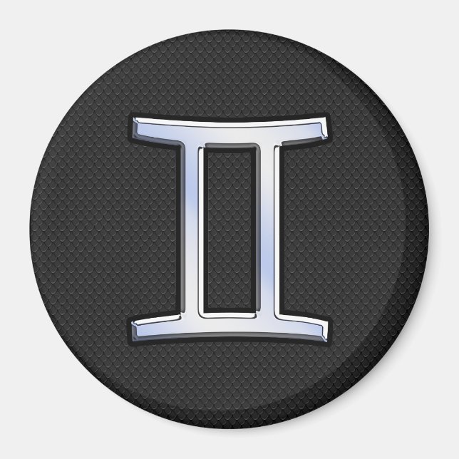 Chrome like Gemini Zodiac-tecken Magnet (Framsidan)