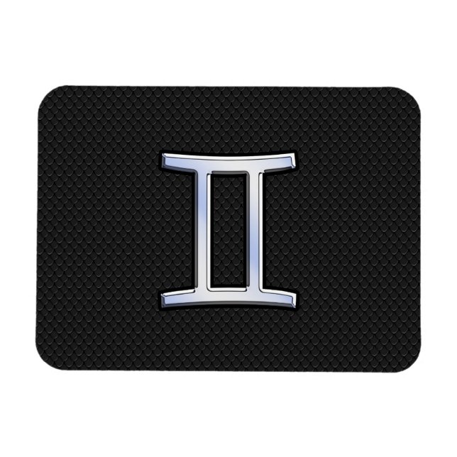 Chrome like Gemini Zodiac-tecken Magnet (Horisontell)