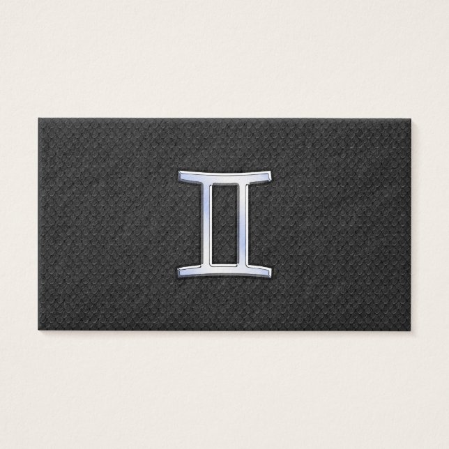 Chrome like Gemini Zodiac-tecken Visitkort (Framsidan)