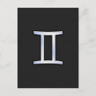 Chrome like Gemini Zodiac-tecken Vykort