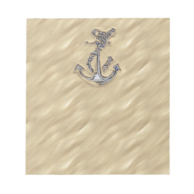 Chrome like Rope Anchor in Sand Anteckningsblock (Framsida)