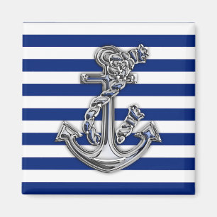 Chrome like Rope Anchor på Nautical Rand Magnet