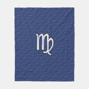 Chrome like Våg Zodiac Sign på Blue Digital Camo Fleecefilt
