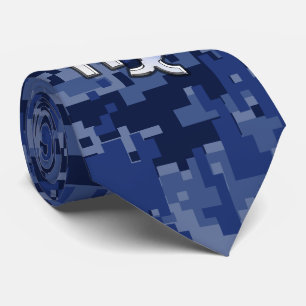 Chrome like Våg Zodiac Sign på Blue Digital Camo Slips