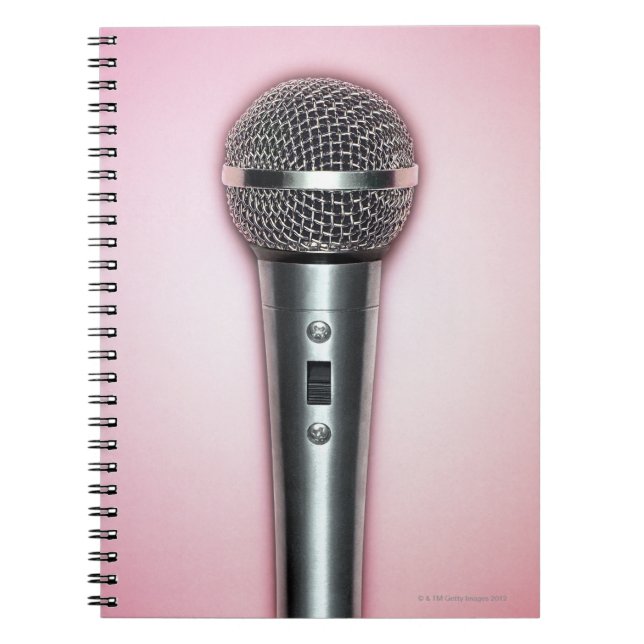 Chrome Microphone Anteckningsbok Med Spiral (Framsidan)