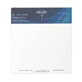 Chrome Mörk 3D Medical Holophy Caduceus Anteckningsblock