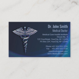 Chrome Mörk Caduceus HoloGraph 3D Medical Tidsbeställning Kort
