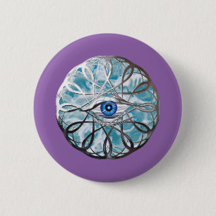 Chrome Mystical Öga Design Knapp