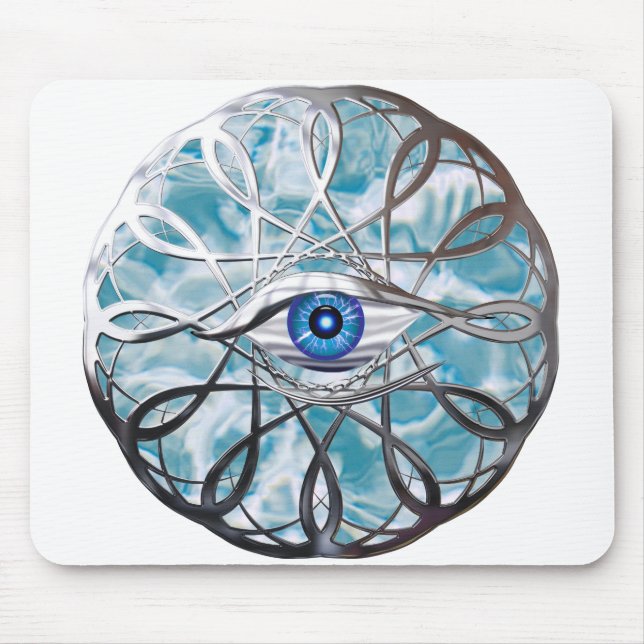 Chrome Mystical Öga Design Musmatta (Framsidan)