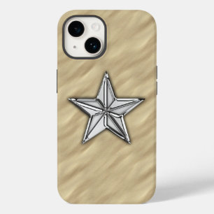 Chrome Nautical Star på Sandy Beach Print