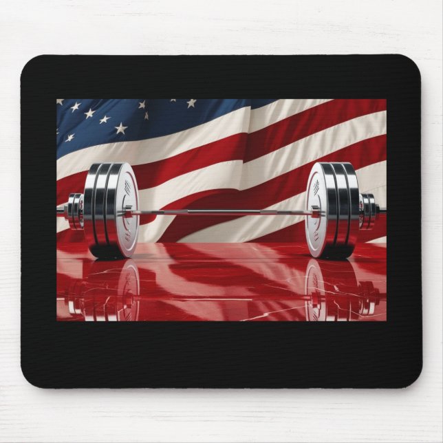 Chrome Olympic Barbell Set U.S. Flag Background Musmatta (Framsidan)