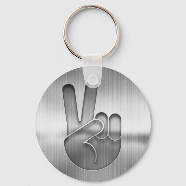 Chrome Peace Hand Nyckelring (Framsida)