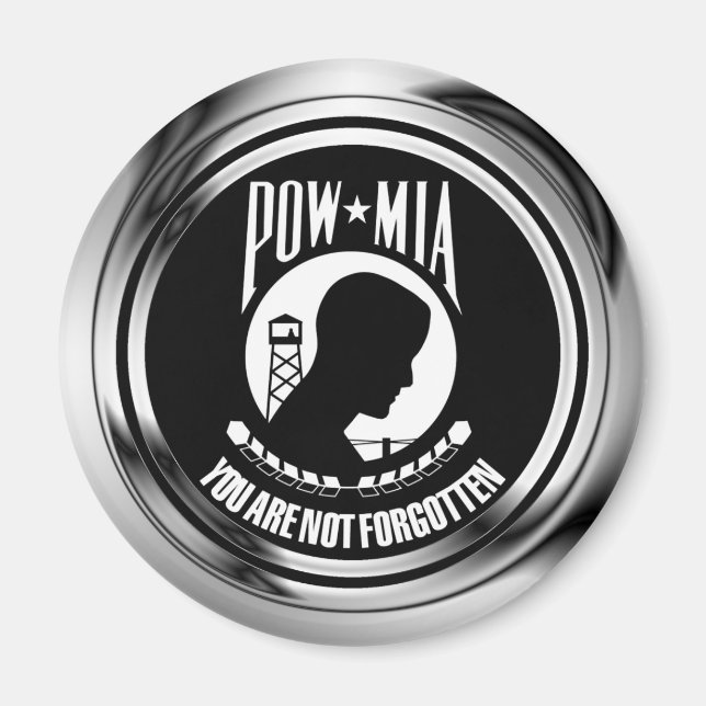 CHROME POW MIA MAGNET (Framsidan)
