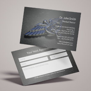 Chrome Professional Kaducé Medical /w Notes Box Tidsbeställning Kort