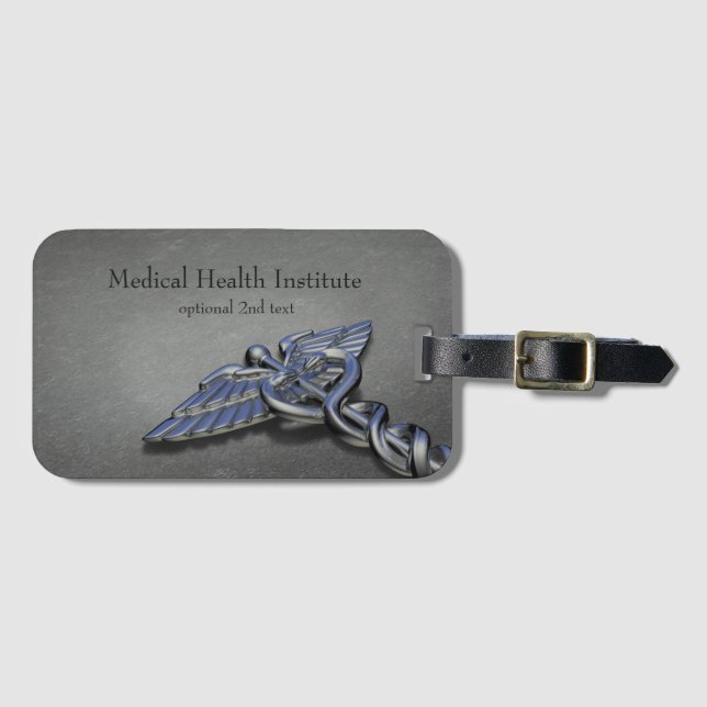 Chrome Professionell Medical Caduceus - Bagagetag Bagagebricka (Framsida horisontal)