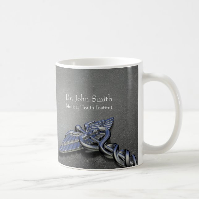 Chrome Professionell Medical Caduceus Kaffemugg (Höger)