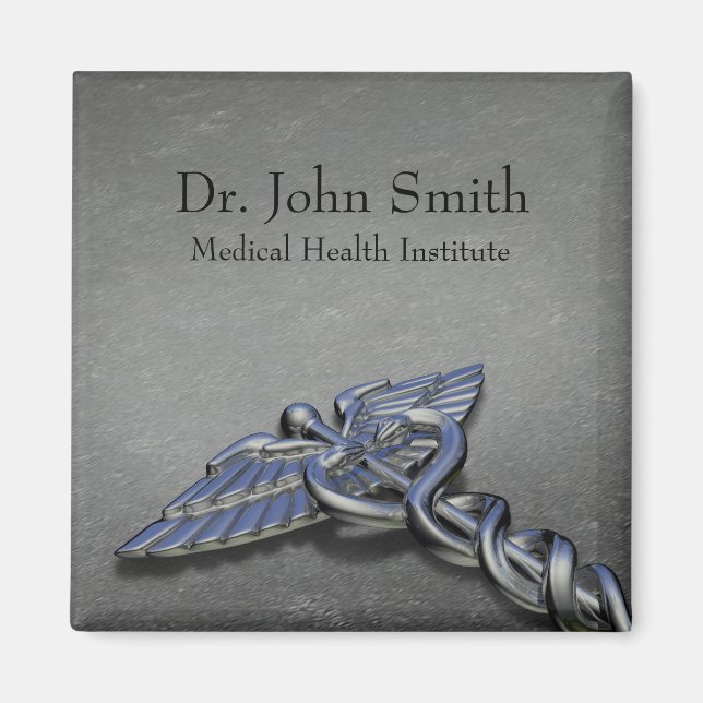 Chrome Professionell Medical Caduceus - Magnet (Framsidan)