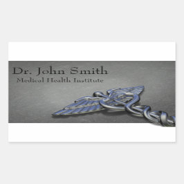 Chrome Professionell Medical Caduceus - Sticker Rektangulärt Klistermärke