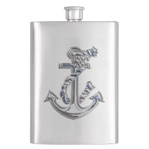 Chrome Rope Anchor Nautical Skriv ut Fickplunta