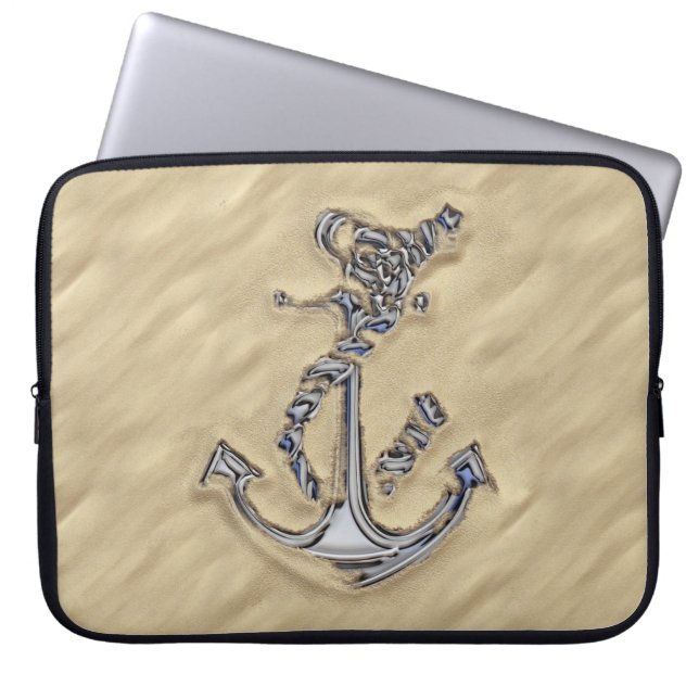 Chrome Rope Anchor on the Beach Laptop Fodral (Framsidan)