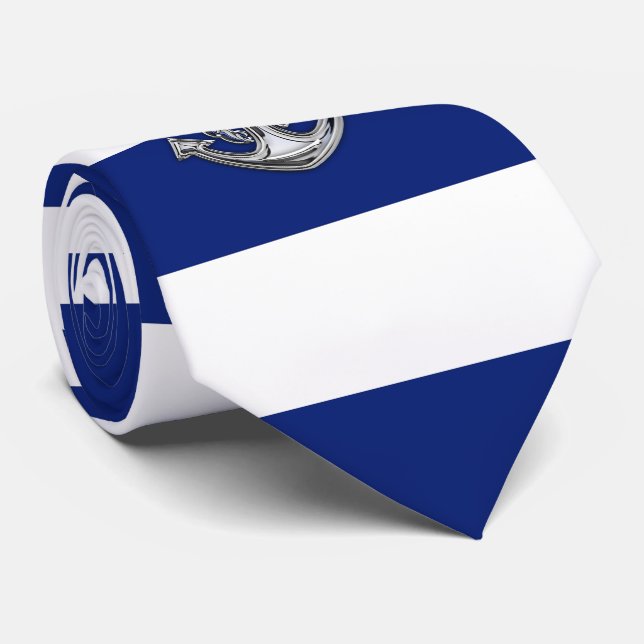 Chrome Rope Anchor på Nautical Navy Blue Rand Slips (Rullad)