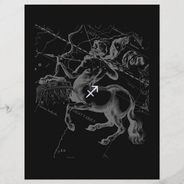 Chrome Sagittarius Zodiac Sign Hevelius circa 1690 (Framsida)