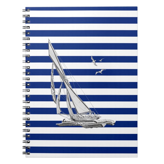Chrome Sailing på Nautical Rand Anteckningsbok (Framsidan)