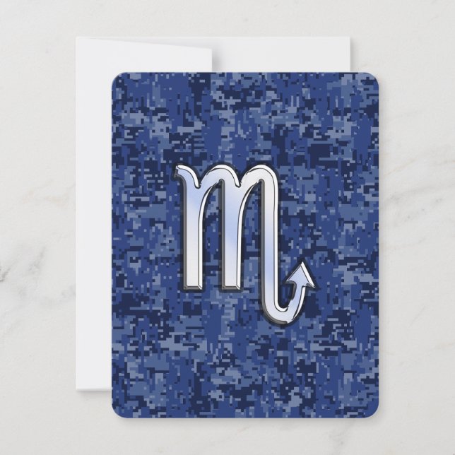 Chrome Scorpio Zodiac Sign på marinblå kamera (Framsida)