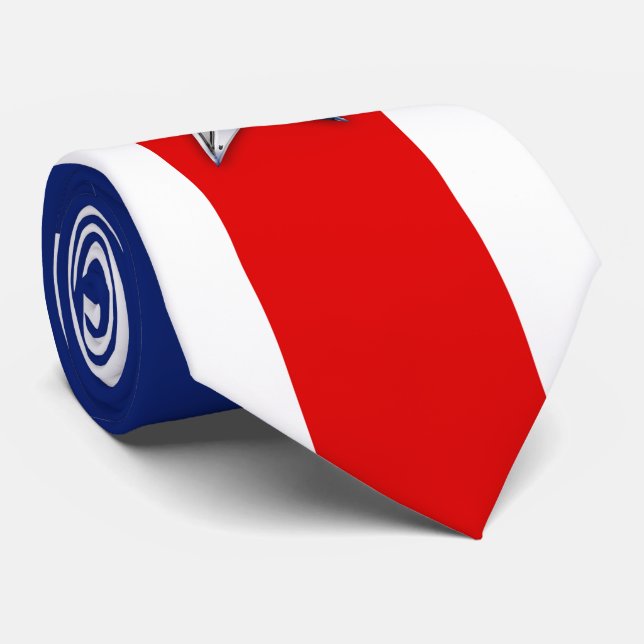 Chrome Silver Star på Festive Patriotic Färg Slips (Rullad)