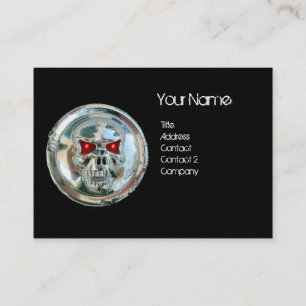 CHROME SKULL BLACK OCH RED RUBY MONOGRAM VISITKORT