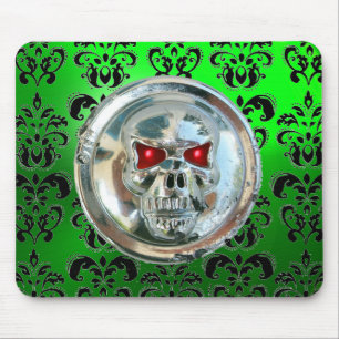 CHROME SKULL, Damask, Grönt Emerald Musmatta