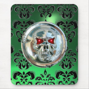 CHROME SKULL, Damask, Grönt Jade Musmatta