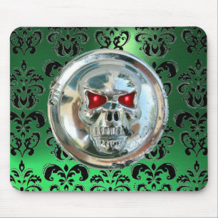 CHROME SKULL, Damask, Grönt Jade Musmatta