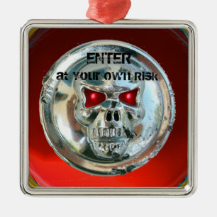 CHROME SKULL DOOR HANGER JULGRANSPRYDNAD METALL