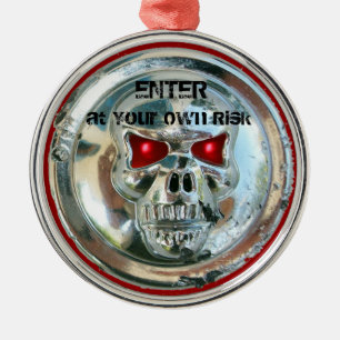 CHROME SKULL DOOR HANGER JULGRANSPRYDNAD METALL