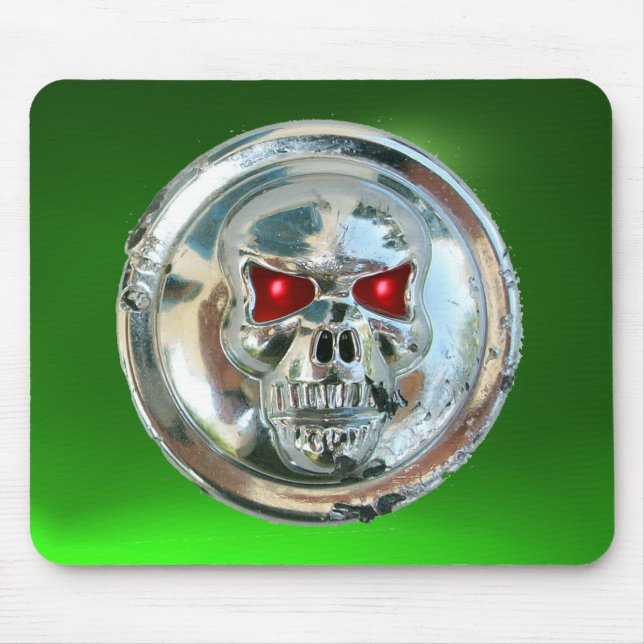 CHROME SKULL, Grönt Emerald Musmatta (Framsidan)