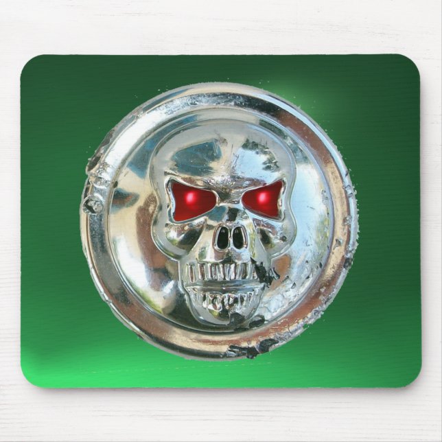 CHROME SKULL, Grönt Jade Musmatta (Framsidan)