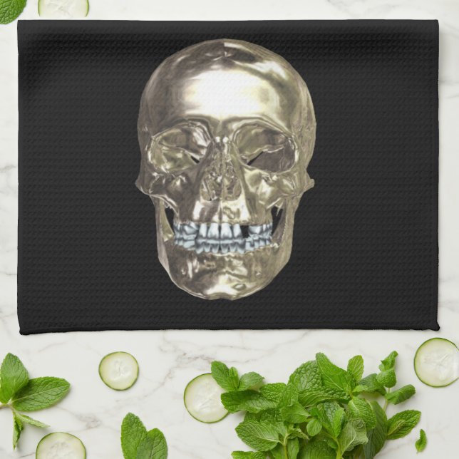 Chrome Skull Kitchen Towel Kökshandduk (Vikta)