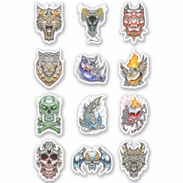 Chrome Skull Klistermärken (Framsida)