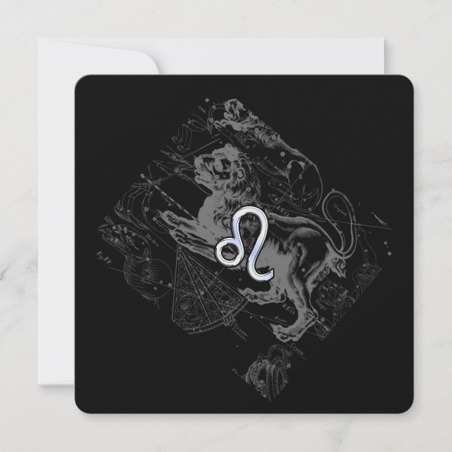 Chrome som Leo Zodiac Constellation Karta Hevelius (Framsida)